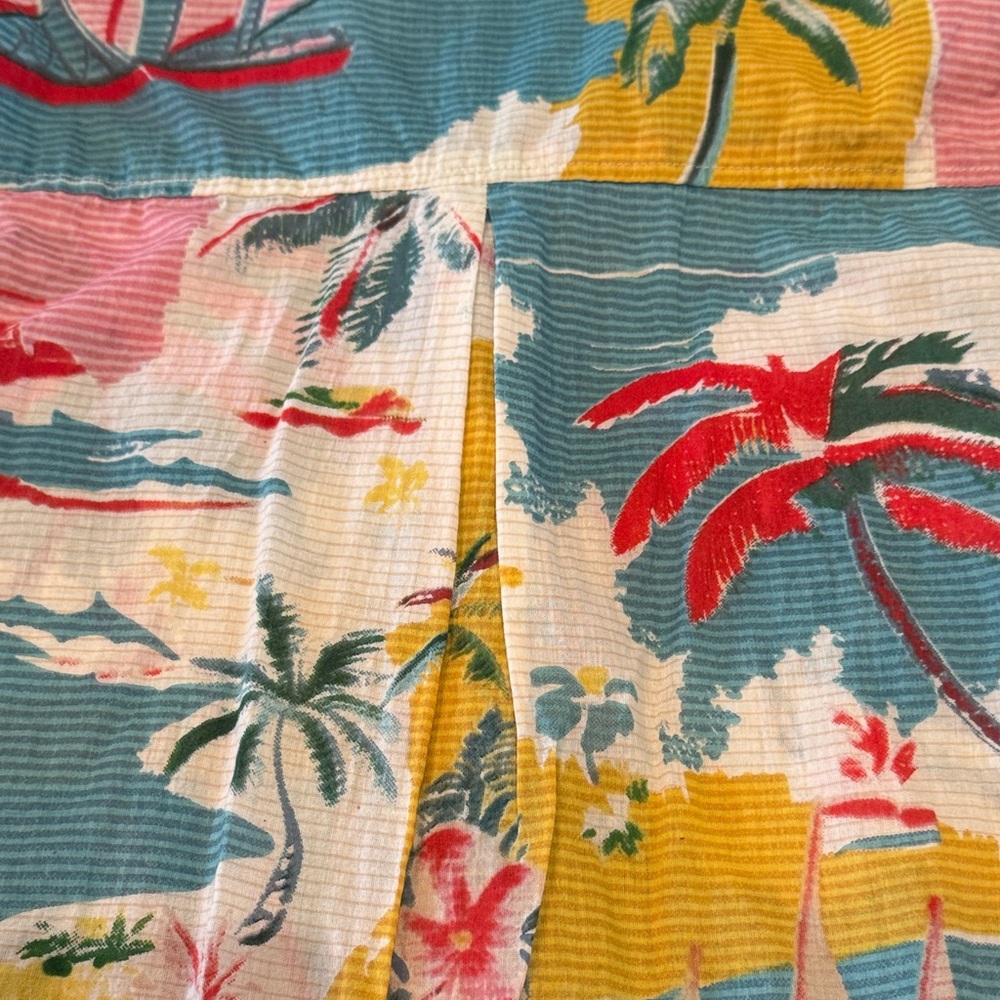Women’s Blue Tropical Print Swim Coverup Shirt - Picture 6 of 9